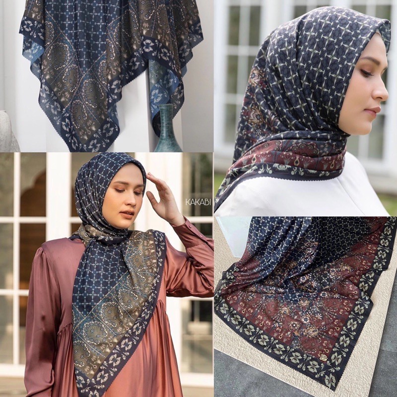RULLA SCARF SAPPHIRE BLUE BLACK by Heaven Lights Shopee