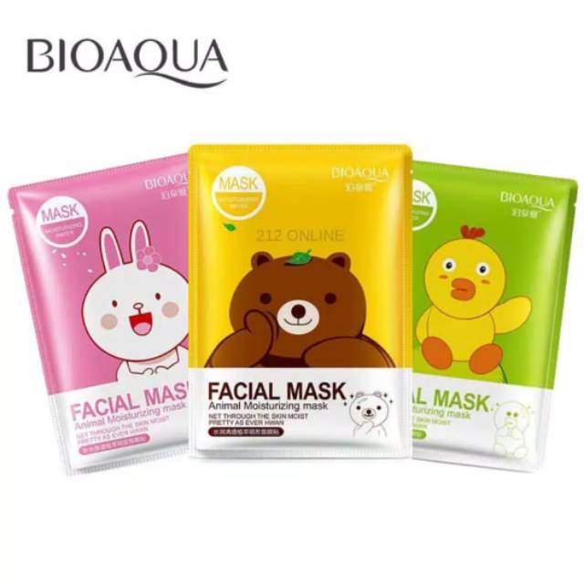 Jual Bioaqua animal facial mask/masker wajah Shopee Indonesia