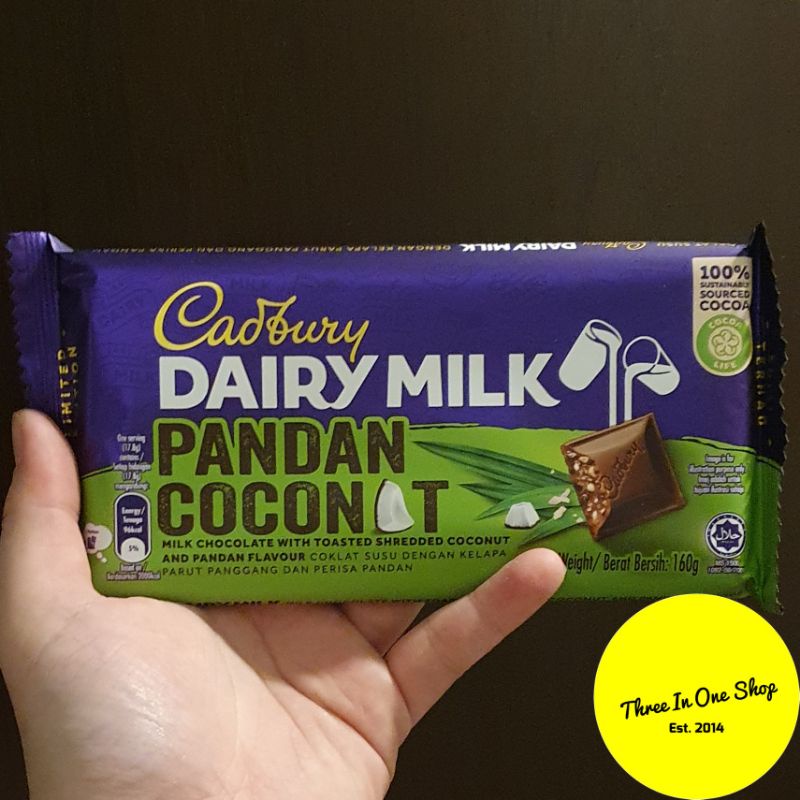 Jual [READY STOCK] Cadbury Dairy Milk Pandan Coconut 160g Shopee