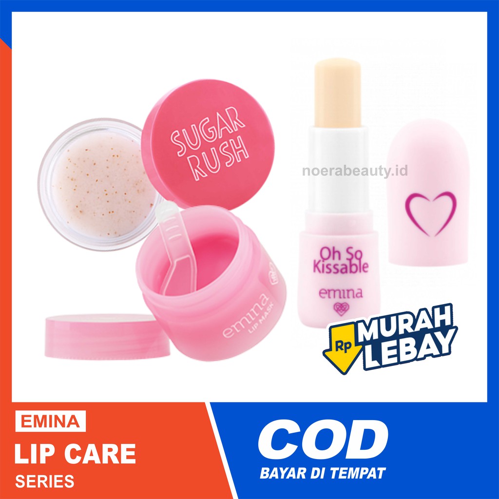 Emina Oh So Kissable Lip Mask Sugar Rush Lip Scrub Tinted Balm Stick
