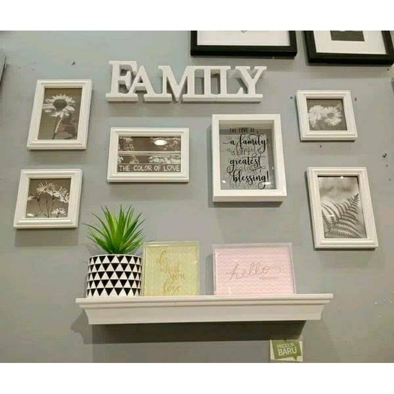 Jual frame foto set ambalan informa wall decor family sign , bingkai