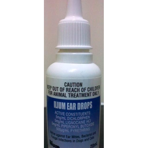 Jual OBAT TETES KUTU KUPING KUCING ANJING ILIUM EAR DROPS 20 ML 20ML