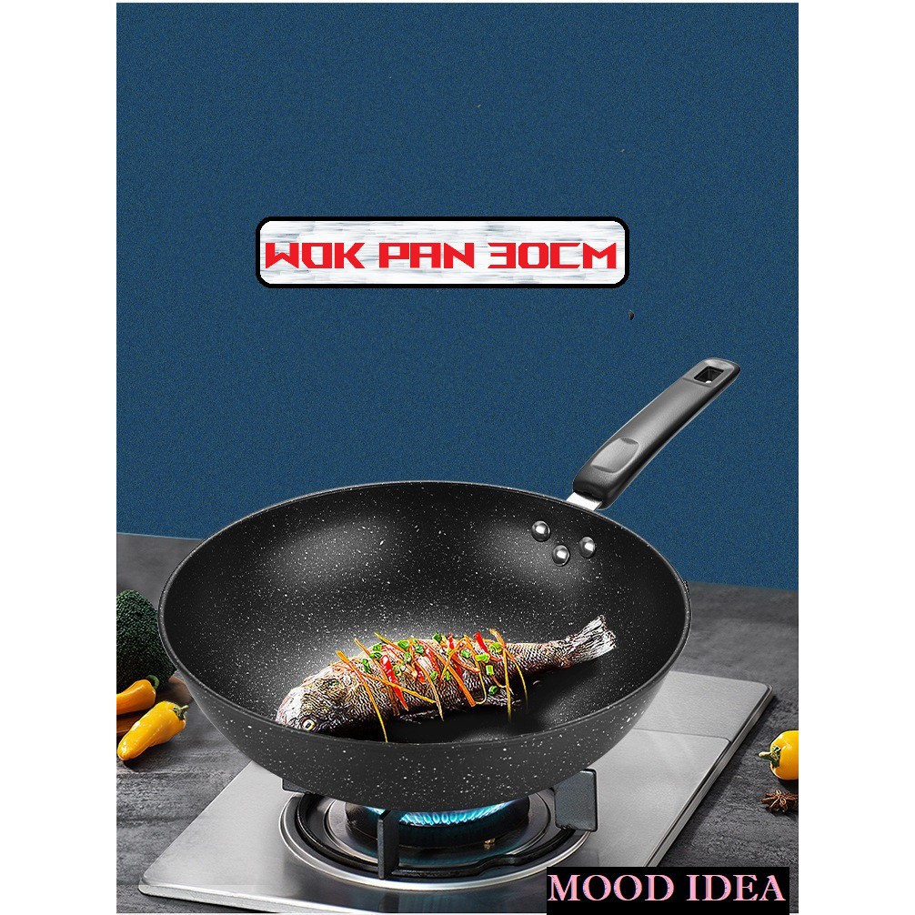 (MI) Wajan Anti Lengket !!! Wajan Stainless Wok Pan 30 CM Non Stick