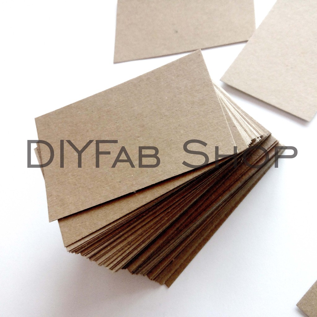 Blank Kraft Paper Card or Kraft Liner Card ukuran Kartu Nama 9 x 5.5 cm