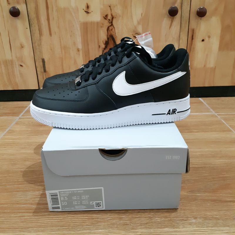 Jual Sepatu Nike Air Force 1 Men Black White Leather Original | Shopee Indonesia