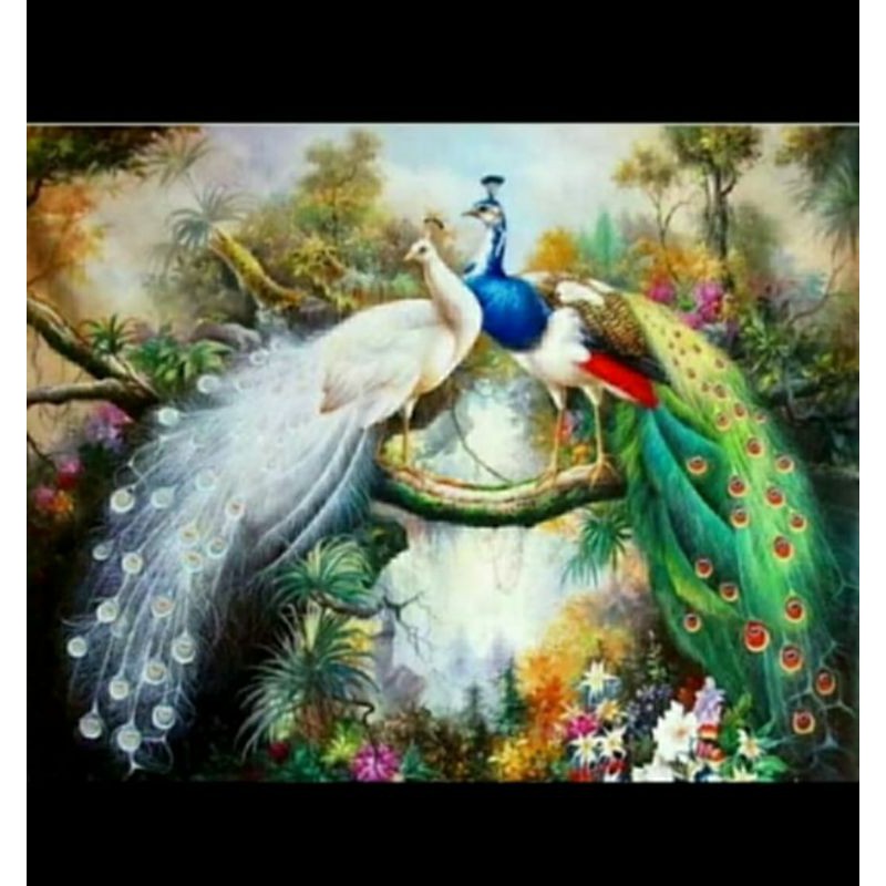 Jual Lukisan Kanvas Burung Merak Cantik 90X130Cm 8T Rd Indonesia|Shopee Indonesia 800_X_800_jpg