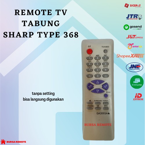 Remot Remote TV SHARP Tabung TYPE 368ECERAN dan GROSIR