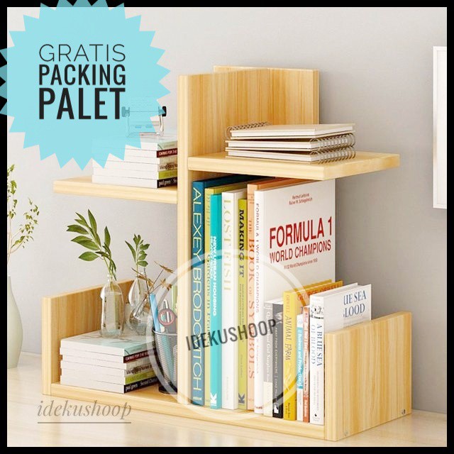 Rak buku atas meja tempat buku tempt makeup side_table Saw style | Shopee  Indonesia