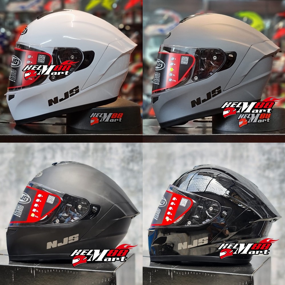 Jual NJS ZX1 Solid Helm Fullface Helm NJS ZX1 Polos Double Visor