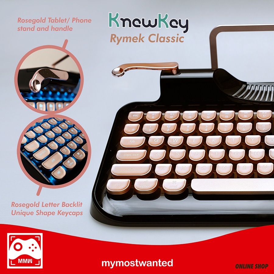Jual KNEWKEY CLASSIC Bluetooth Mechanical Keyboard Retro Vintage Black