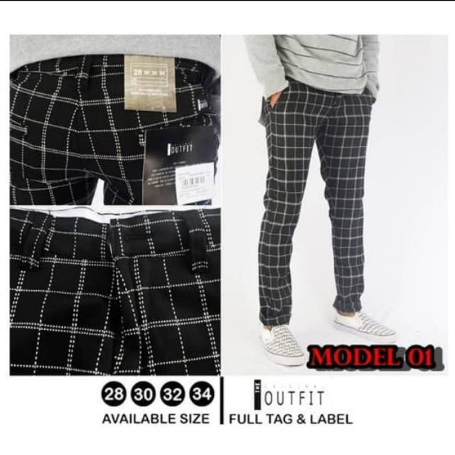 Celana Panjang Pria Tartan Original Premium Celana Tartan Cowok Shopee Indonesia