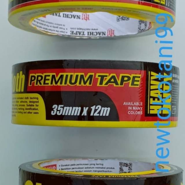 Lakban hitam NACHI 1,5 inch 1.5&quot; x 12 meter - cloth tape nachi 35 mm x 12 m  nachi premium tape | Shopee Indonesia