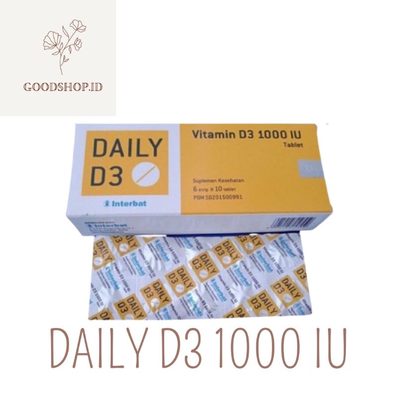 Jual DAILY D3 VITAMIN D3 1000 IU PER BOX 60 TABLET Indonesia