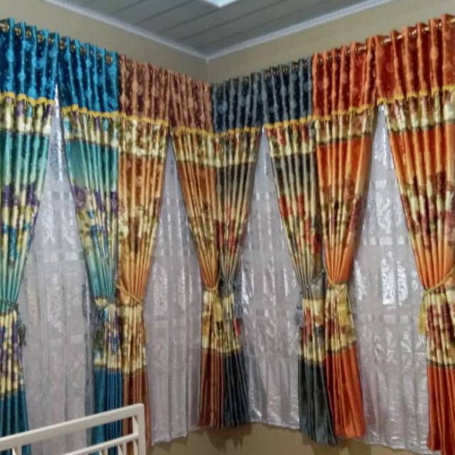 ( BAYAR DI TEMPAT) Hordeng gorden murah prada poni CUCI GUDANG Bahan