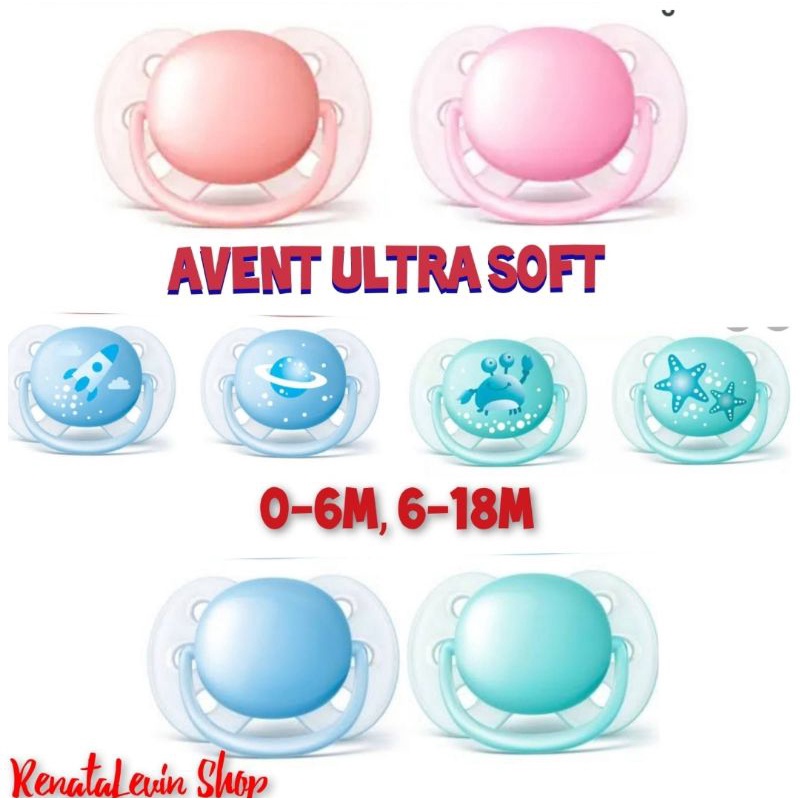 Jual Empeng Avent Soother Ultra Soft 0-6M / 6-18M | Shopee Indonesia