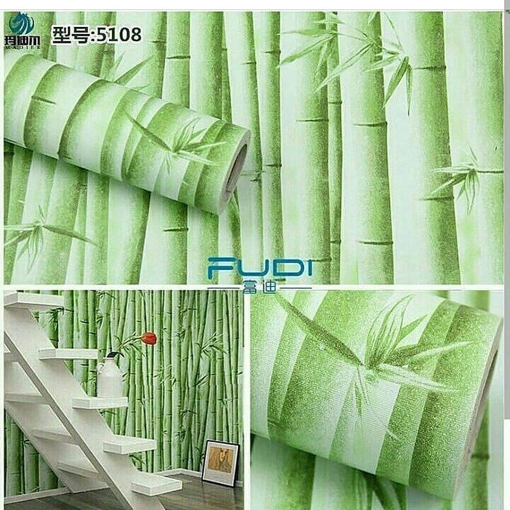 Wallpaper Dinding Motif Bilik Bambu