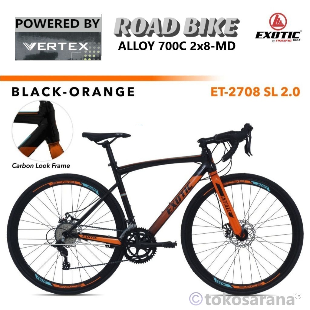 Jual Sepeda Balap Exotic Et-2708 Sl 2.0 700C X 25C Alloy 2X8Sp Mech Disc Brake Indonesia|Shopee Indonesia