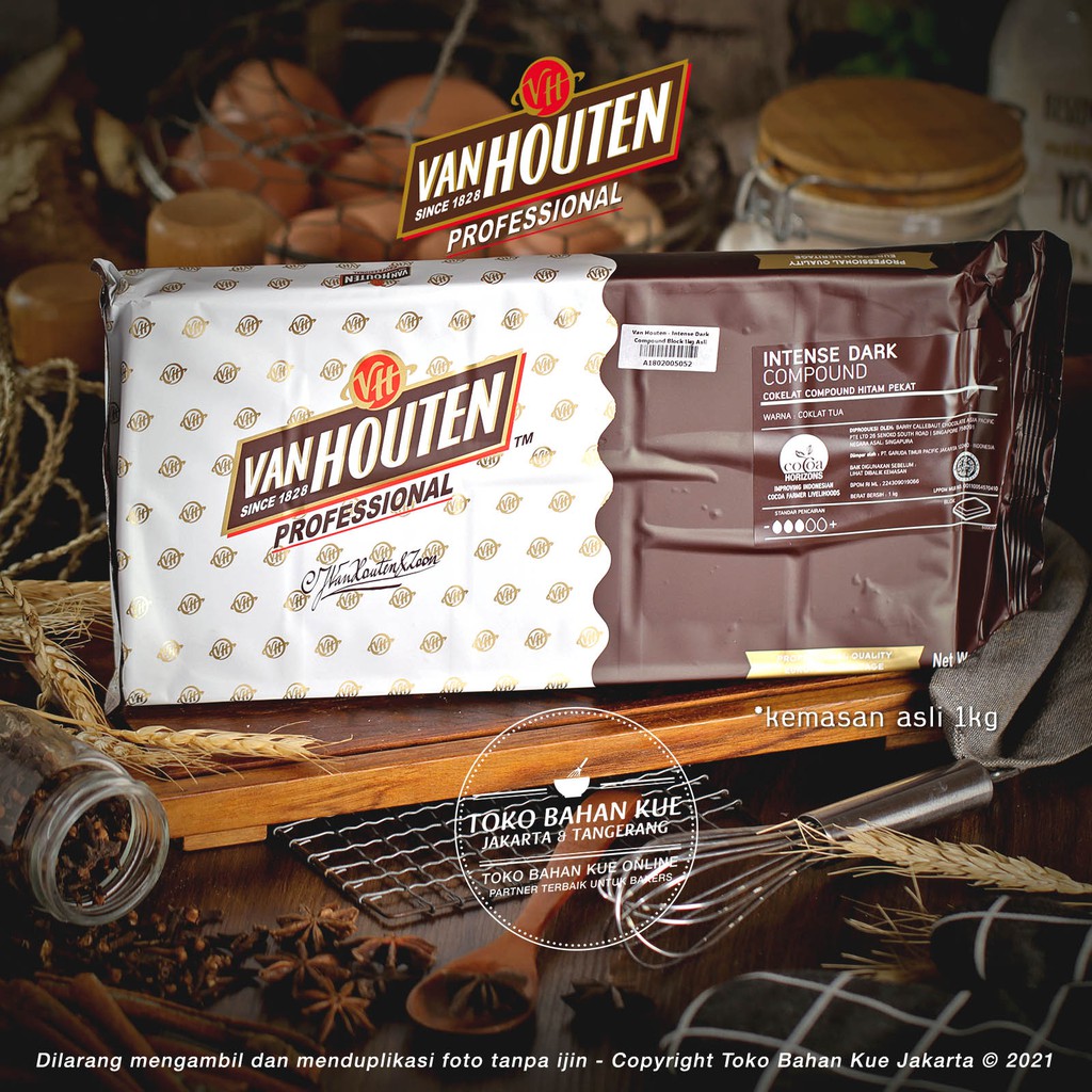 Jual Van Houten-Chocolate Compound Intense Dark 1Kg Cokelat Batang Coklat | Shopee Indonesia