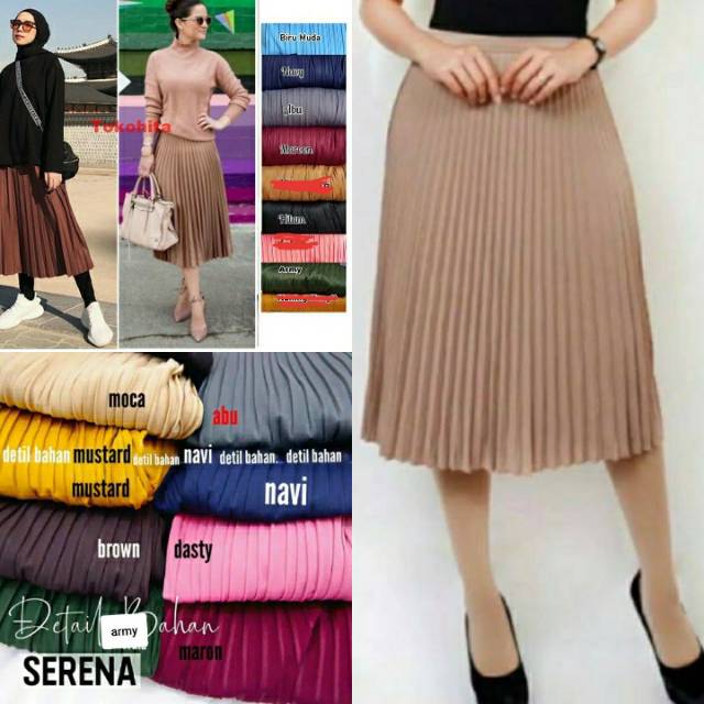 rok dan kulot pendek plisket.allsize.Lingkar pinggang_+.58.s/d115.cm .panjang+_58.cm.bahan hyged