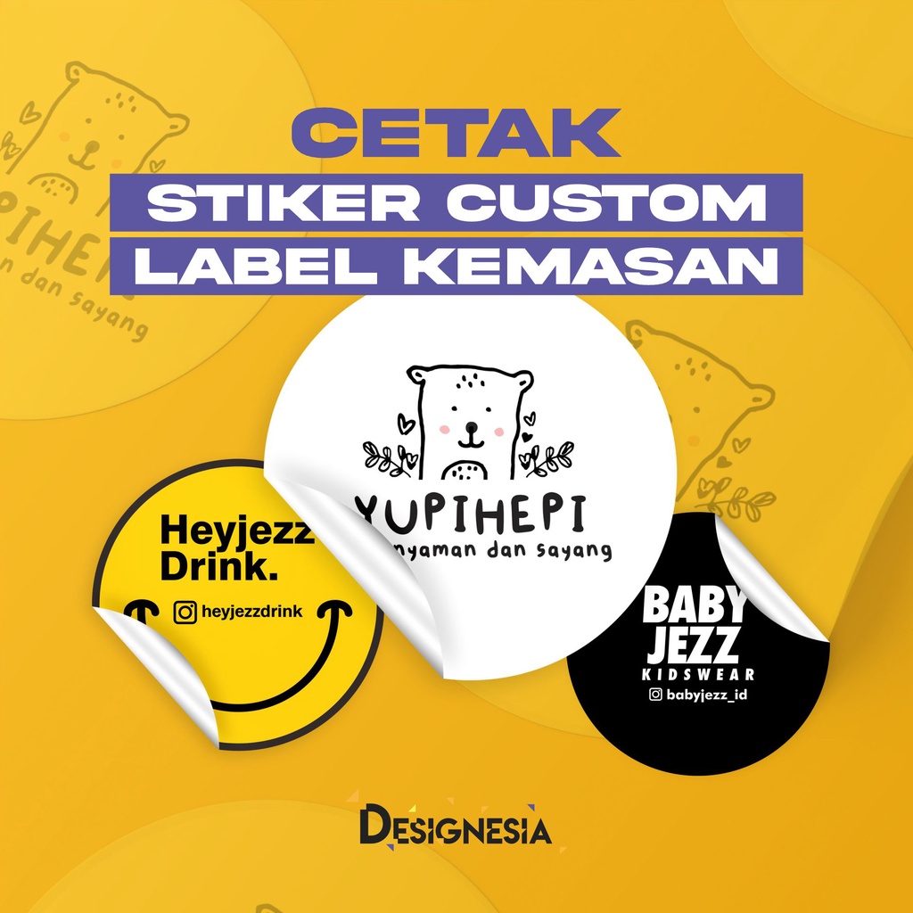 Jual CETAK STIKER LABEL CUSTOM PRINT STICKER CUTTING KEMASAN LABEL