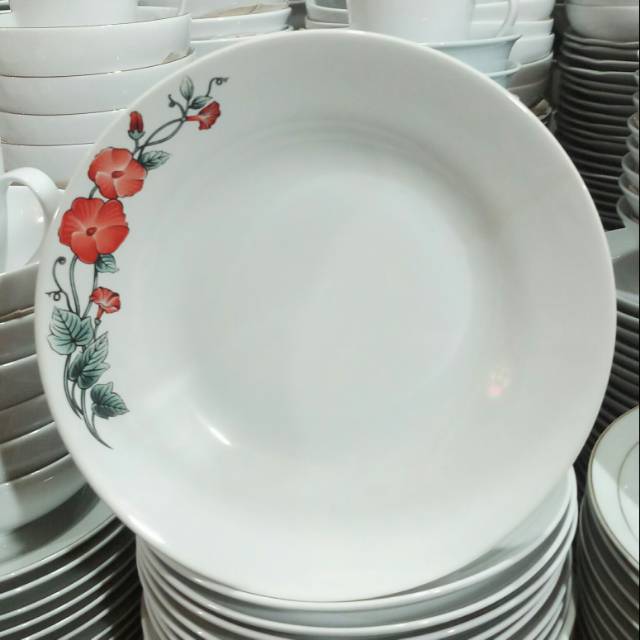 Piring makan keramik/ piring motif/ piring keramik/ piring cantik/  porcelain ware | Shopee Indonesia