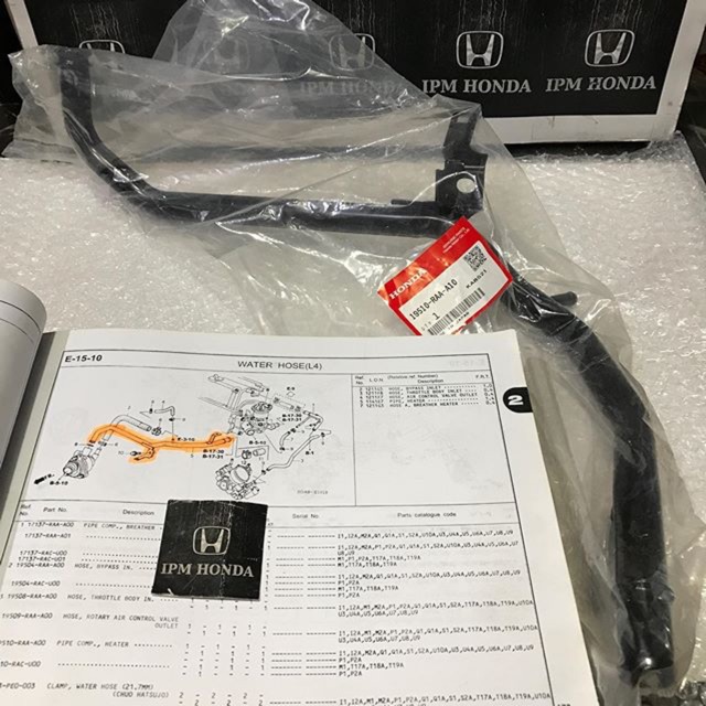 Jual 19510 RAA Original Pipe heater Pipa Waterpump water pump Honda