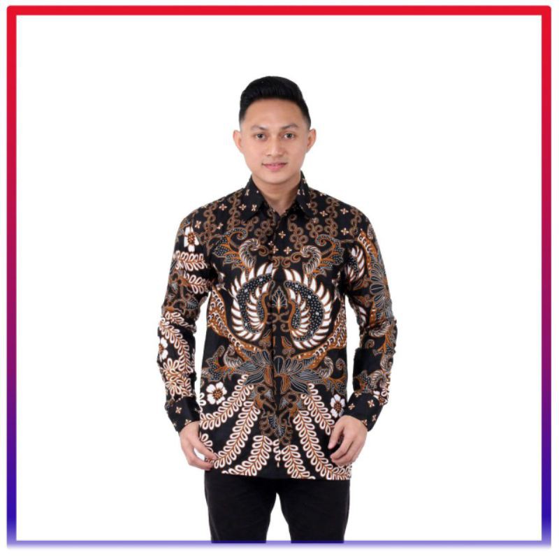 Jual Kemeja Batik Pria Cowok Kondangan Kerja Warna Coklat Hitam Coklat Susu M L Xl Lebaran | Shopee Indonesia