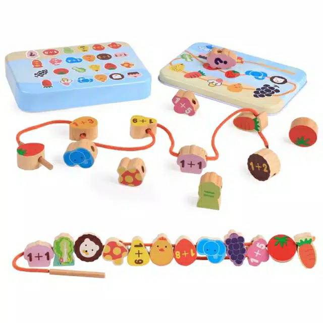 Jual Mainan Lillo - Mainan Meronce Kayu - Melatih Motorik Anak | Shopee Indonesia
