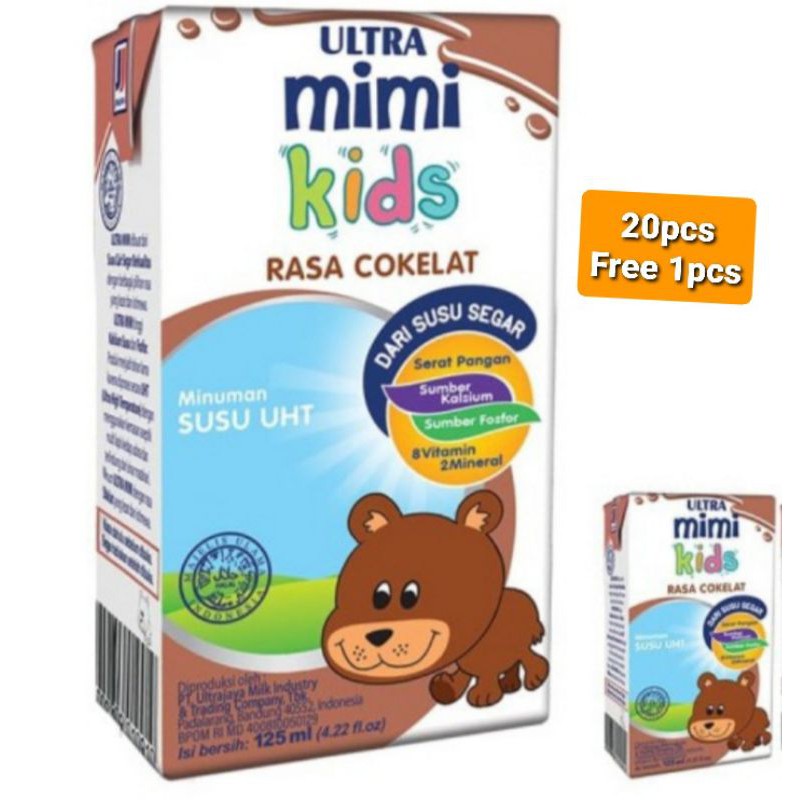 Jual Susu Uht Ultra Mimi Kids 125Ml Rasa Coklat Isi 20Pcs Free 1Pcs | Shopee Indonesia