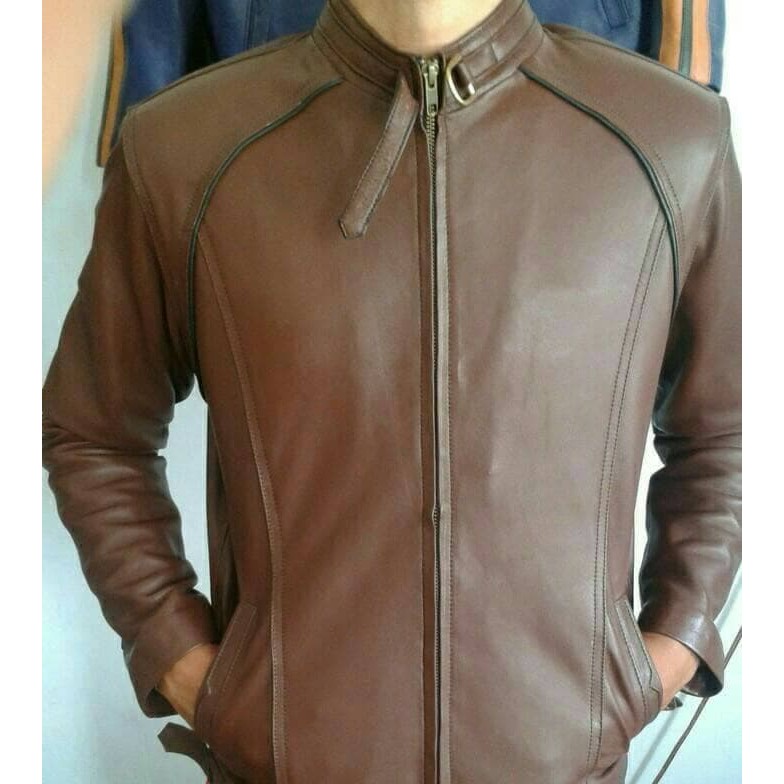 Jual Jaket Kulit Aali Warna Coklat Muda | Shopee Indonesia