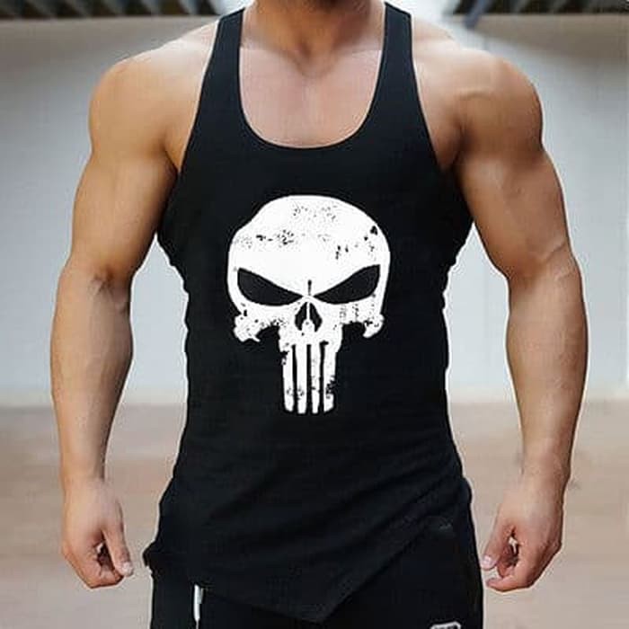 Singlet gym fitness PUNISHER kaos gym tanktop cowok pria Shopee Indonesia