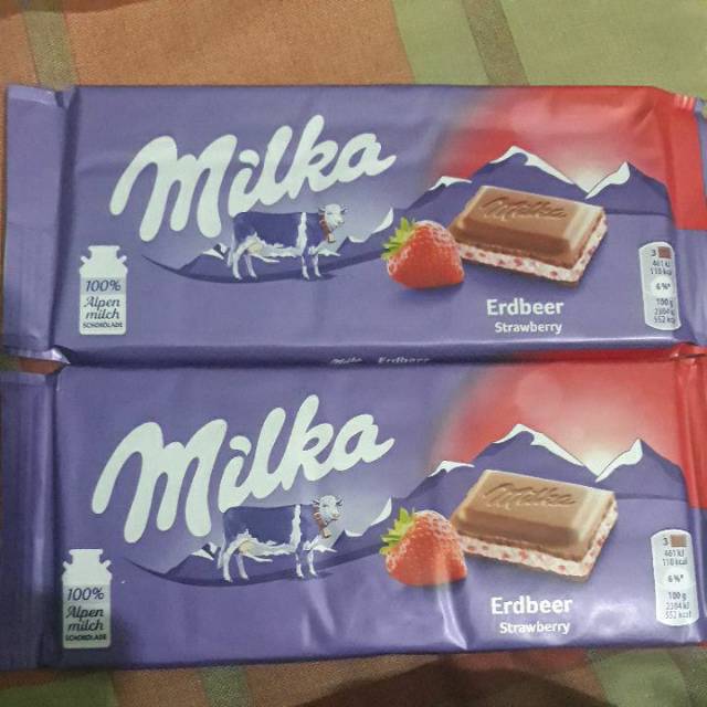 Jual Coklat Milka Chocolate Strawberry Murah 100Gr | Shopee Indonesia