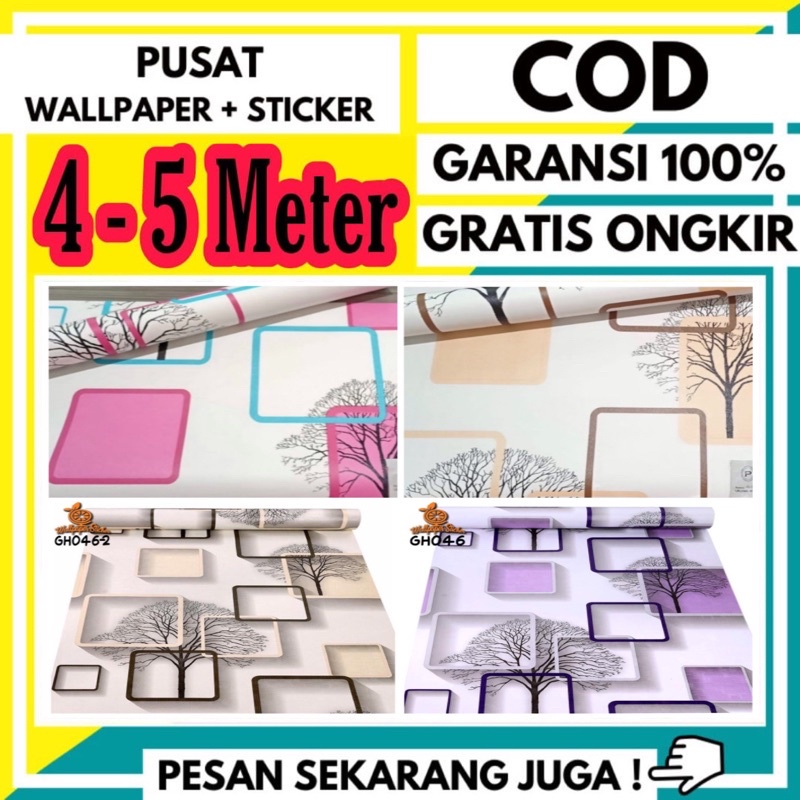 Jual Wallpaper Stiker Dinding Motif Kotak 3D Wallpaper Dinding Segitiga