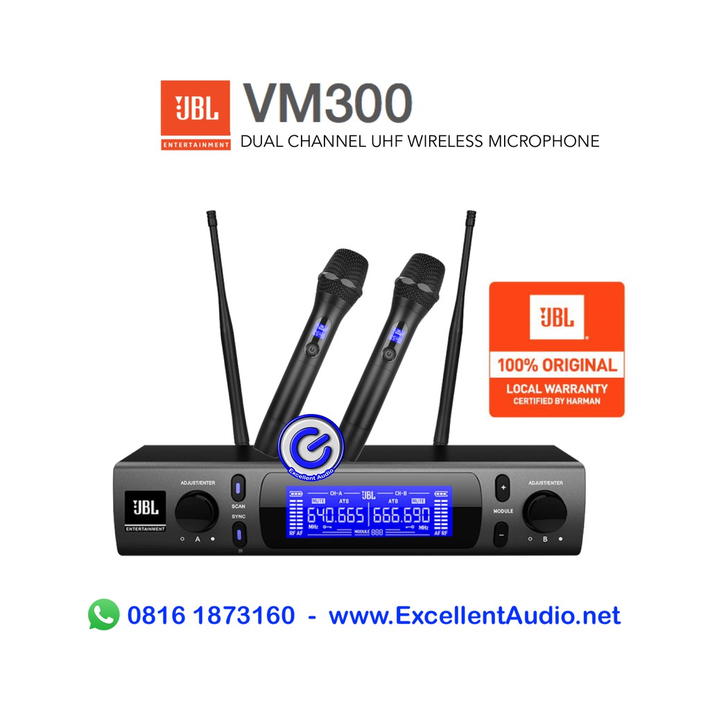 Jual JBL VM300 Dual channel UHF wireless microphone Shopee Indonesia