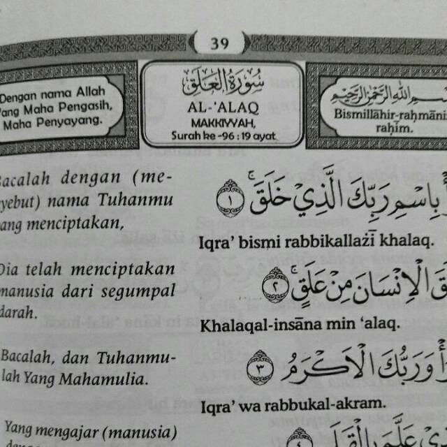Surat Al Alaq 1 5 Latin Contoh Seputar Surat