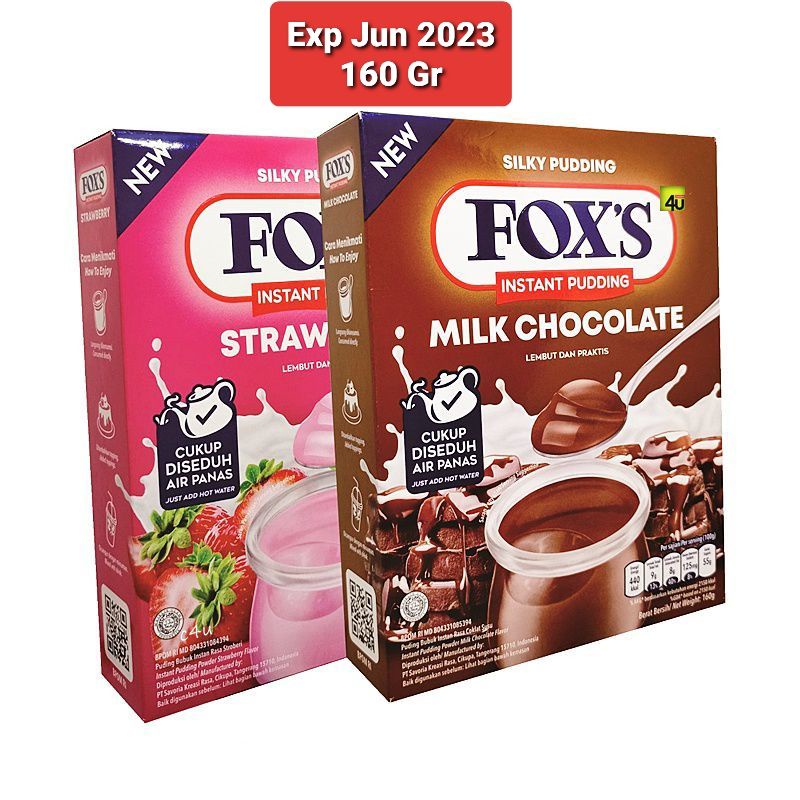 Jual FOXS INSTANT PUDDING MILK CHOCOLATE SILKY PUDDING Shopee Indonesia