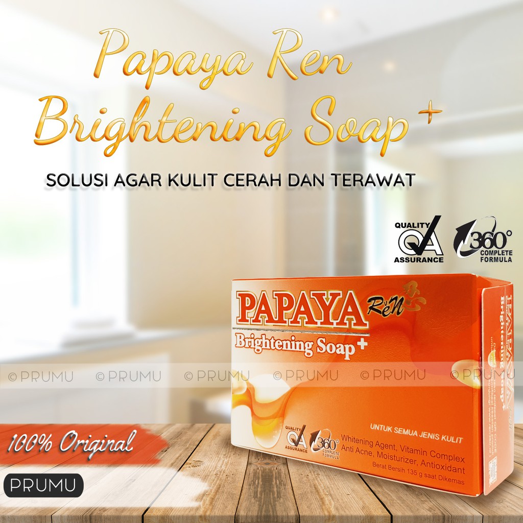 Ren Papaya Brightening Soap 135gram - Sabun Papaya - Papaya Soap - Sabun  Muka - Papaya Ren Gold | Shopee Indonesia