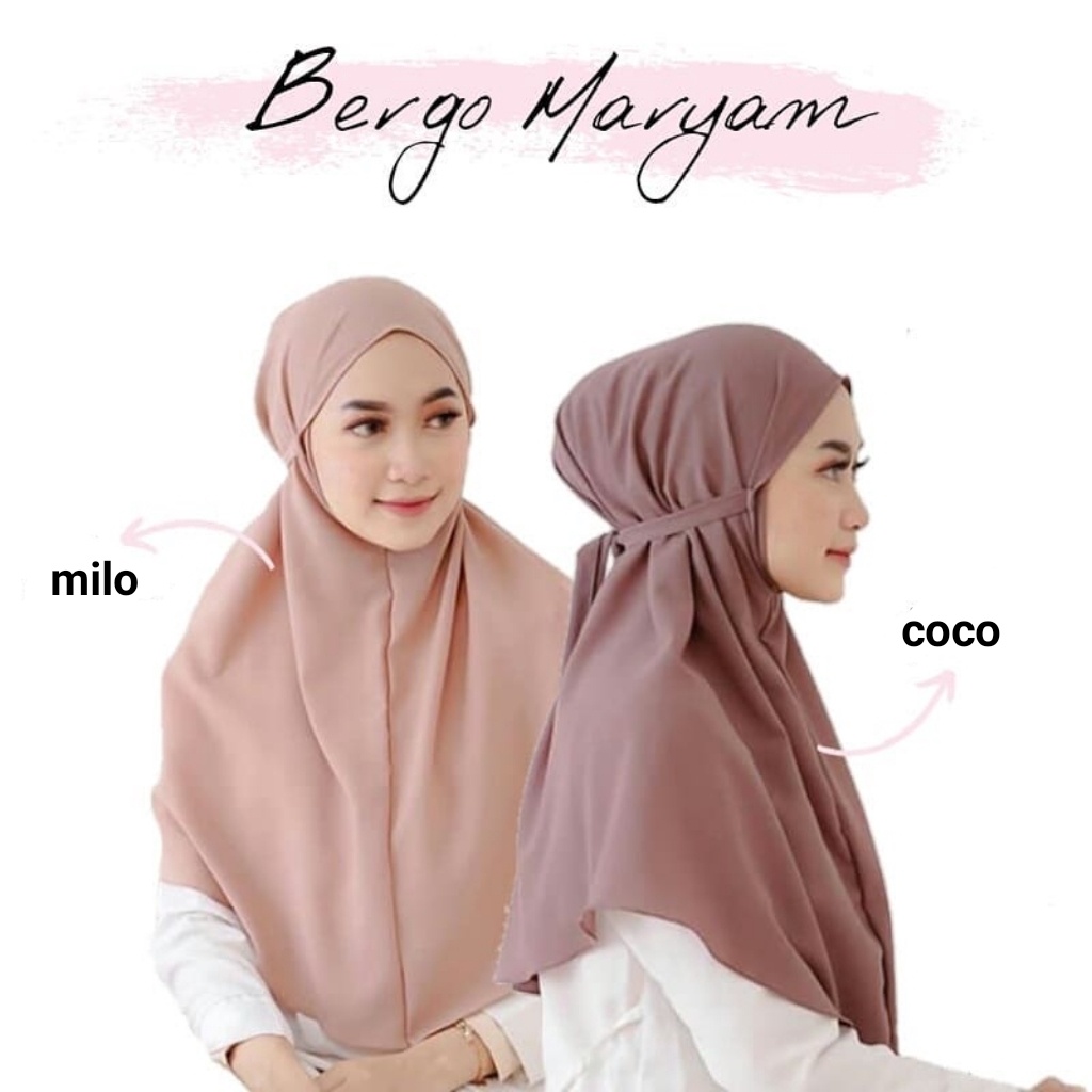 Bergo Maryam Tali Instan Diamond Khimar Jilbab Kerudung Hijab Shopee