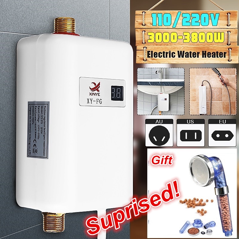 Tankless Water Heaters Home & Garden 110/220V 3.8KW Electric Tankless