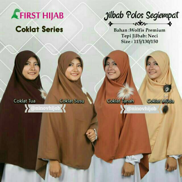 Kerudung Segi Empat Coklat Susu Hijab Casual