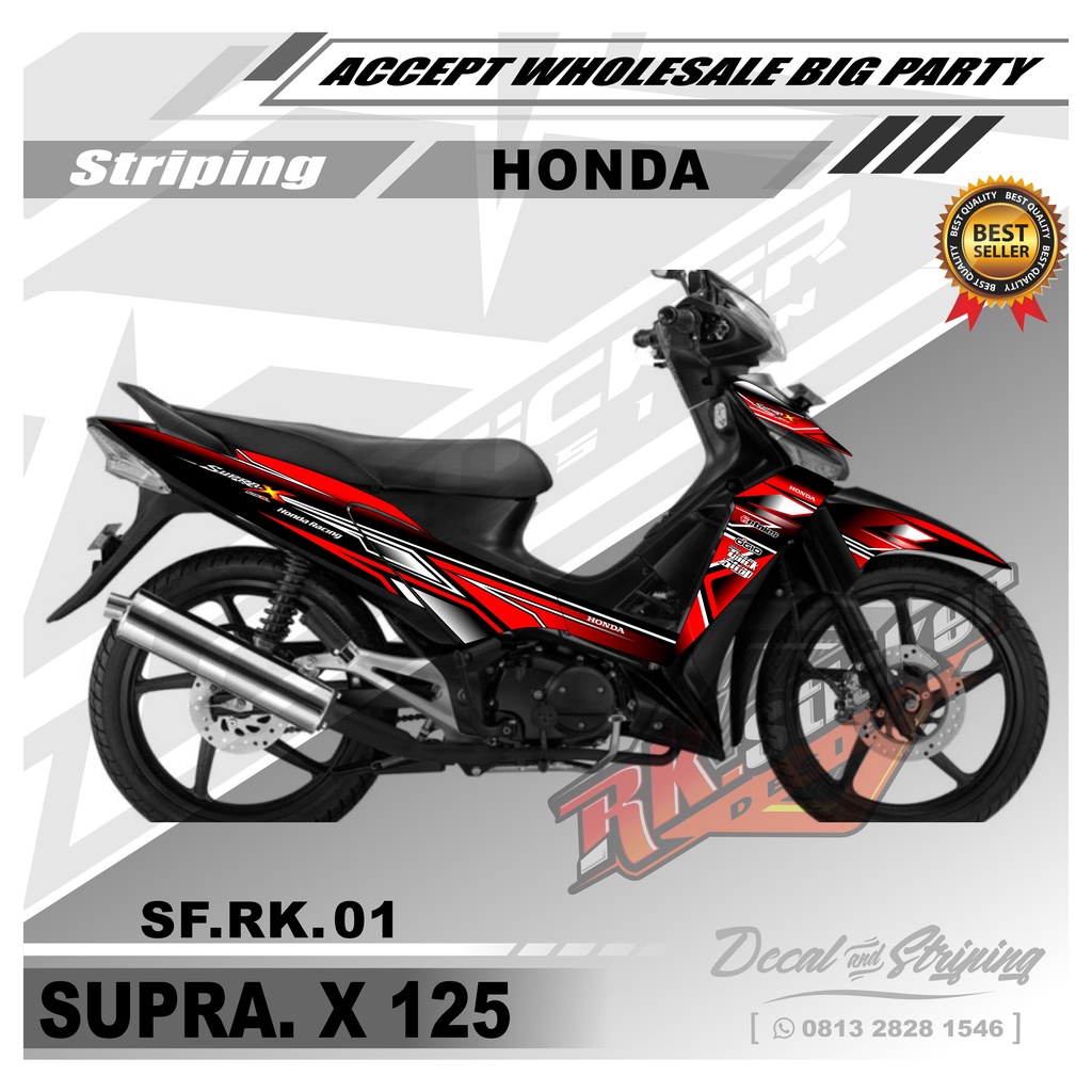 Jual Stiker Motor SUPRA X 125 Sticker Striping Hologram Variasi List Motor SUPRA X 125 Desain