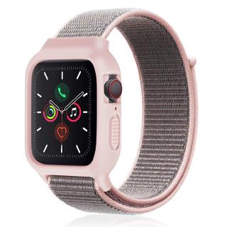 Jual 2 In 1 Colorful Nylon Strap For Apple Watch 7 41Mm 45Mm Iwatch Soft Band With Case Smartwatch T55 T500 44Mm Full Protective Strap | Shopee Indonesia