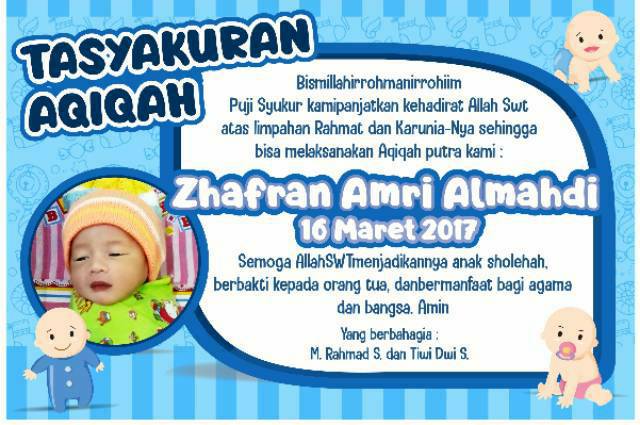 Cara cepat membuat desain kartu ucapan kelahiran bayi dengan 50+ contoh gambar layout bisa diedit. Undangan Aqiqah Cdr Lukisan