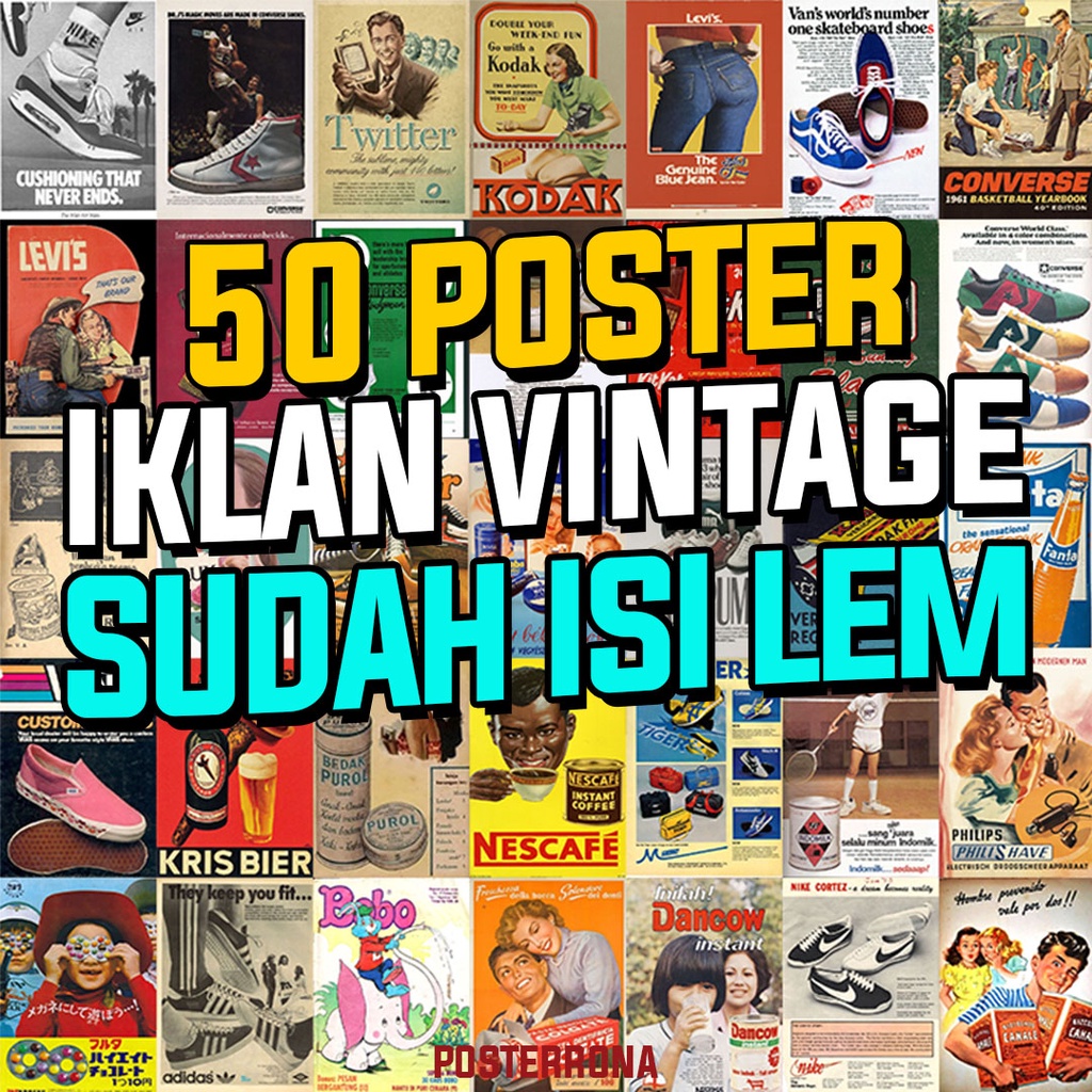 Jual [50 PCS] POSTER IKLAN JADUL CHINESE JAPANESE RETRO AESTHETIC