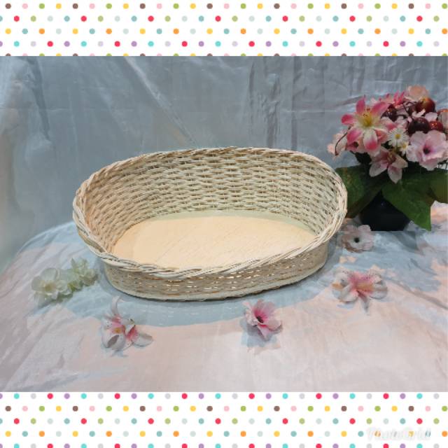 K4M Keranjang rotan oval sandar M 34x26x714 cm hampers