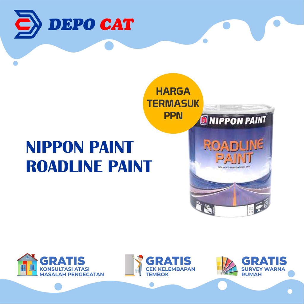 Jual ROADLINE NIPPON PAINT 5 KG CAT KHUSUS JALAN RAYA, MARKA JALAN