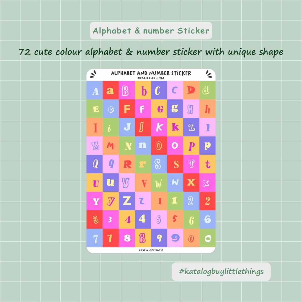 Jual Stickers / Alphabet & Number Stickers College Edition | Shopee Indonesia