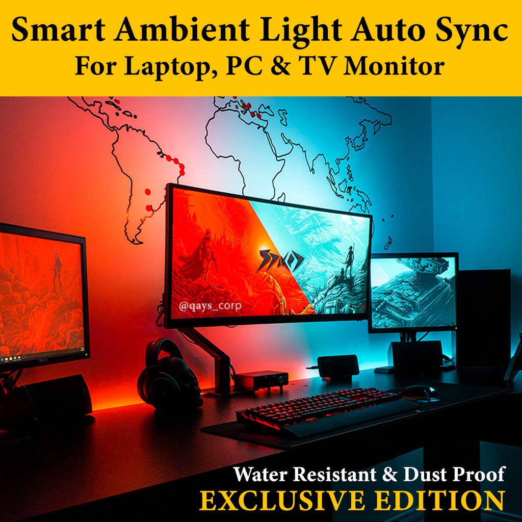 Jual Smart Ambient Light Monitor RGB Auto Sync for PC Monitor LED TV