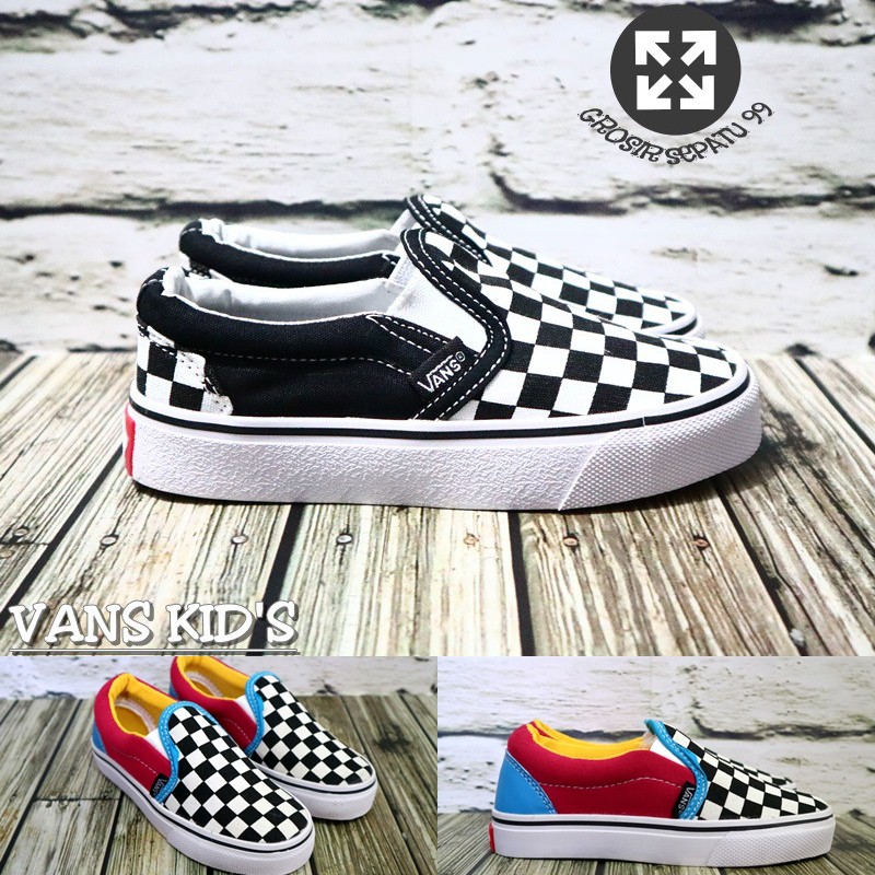 PGS SEPATU SNEAKERS SEKOLAH ANAK LAKI PEREMPUAN VANS CATUR SLIP ON ANAK