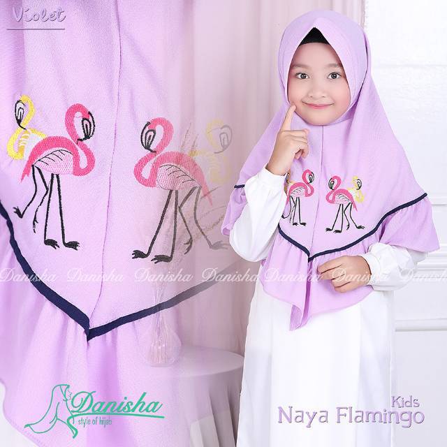 Jilbab anak naya flamingo ORI DANISHA Shopee Indonesia